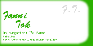 fanni tok business card